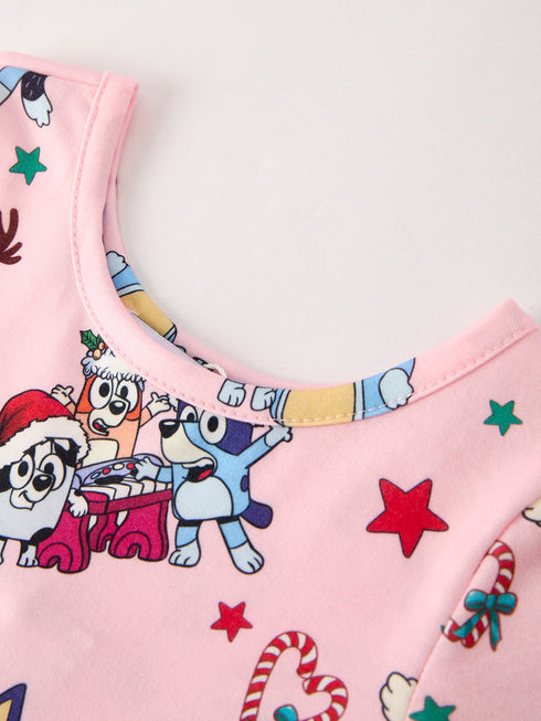 winter-christmas-character-print-pink-girls-dress Rylee Faith Designs - Sophia's Style-3